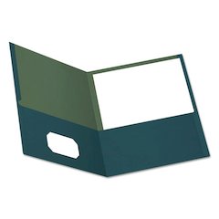 Earthwise by Oxford 100% Recycled Twin-Pocket Folder, Accommodates (100) 11 x 8.5 Sheets, Blue, 25/Box