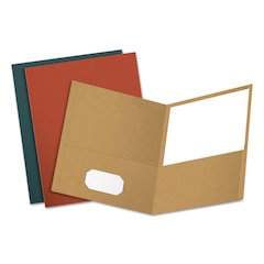 Earthwise by Oxford 100% Recycled Twin-Pocket Folder, Accommodates (100) 11 x 8.5 Sheets, Assorted Colors, 25/Box