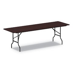 Wood Folding Table, Rectangular, 95.88w x 29.88d x 29.13h, Mahogany