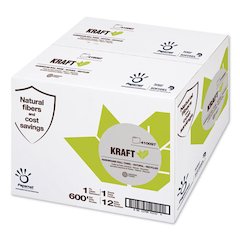 Kraft Tech Hardwound Roll Towel, Kraft, 1-Ply, 7.8" x 600 ft, Brown, 12 Rolls/Carton