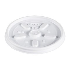 Plastic Lids, Vented, Fits 8 oz to 10 oz Hot/Cold Foam Cups, White, 100/Pack, 10 Packs/Carton
