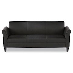 Alera Reception Lounge Sofa Series, Three-Cushion Sofa, 77" x 31.5" x 32", Black