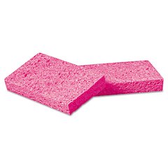 Small Cellulose Sponge, 3 3/5 x 6 1/2", 9/10" Thick, Pink, 48/Carton