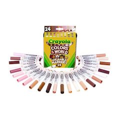 Colors of the World Permanent Markers, Broad Bullet Tip, Assorted Colors, 24/Pack