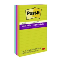 Note Pads in Summer Joy Color Collection Colors, 4" x 6", Note Ruled, 90 Sheets/Pad, 5 Pads/Pack