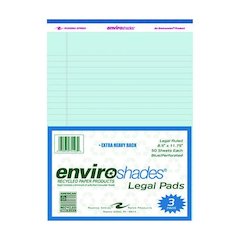 EnviroShades Legal Notepads, Wide/Legal Rule, (50) Blue 8.5 x 11 Sheets, 3/Pack