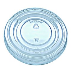 Kal-Clear/Nexclear Drink Cup Lids, Flat Lid with No Slot, Fits 9 oz to 10 oz Cold Cups, Plastic, Clear, 2,500/Carton