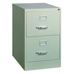 Two-Drawer Economy Vertical File, 2 Legal-Size File Drawers, Light Gray, 15" x 25" x 28.38"