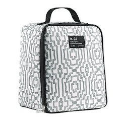 Lunch Bag, 8 x 6 x 10, Black and White Geometric