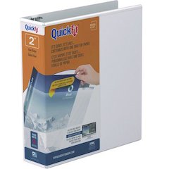 QuickFit D-Ring View Binder, 3 Rings, 2" Capacity, 11 x 8.5, White