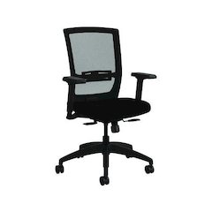Quip Ergonomic Mesh Back Swivel Task Chair, Supports Up to 300 lb, Black Seat, Carbon Back, Black Base