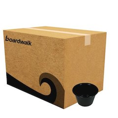 Souffle/Portion Cups, 4 oz, Plastic, Black, 2,500/Carton