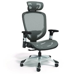 Alera Minerva Ergonomic Mesh Swivel Task Chair, Supports Up to 275lb, 17.24 to 20.98 Seat Height, Gray Seat/Back, Silver Base