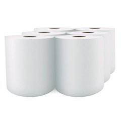 Select Roll Paper Towels, 1-Ply, 7.88" x 1,000 ft, White, 6/Carton