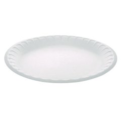 Placesetter Satin Non-Laminated Economy Foam Dinnerware, Plate, 9" dia, White, 500/Carton