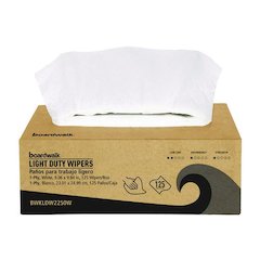 One-Ply Paper Wipers, 9.84 x 9.06, White, 125 Wipers/Box, 18 Boxes/Carton
