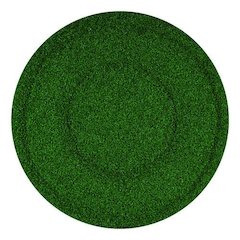 TurfScrub Brush Floor Pad, 20" Diameter, Green, 4/Carton