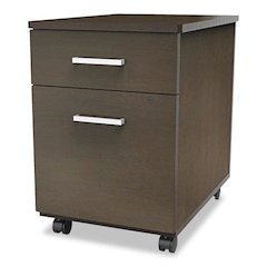 Trento Line Mobile Pedestal File, Left or Right, 2-Drawers: Box/File, Legal/Letter, Mocha, 16.5" x 19.75" x 23.63"