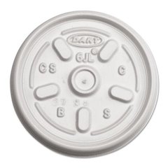 Plastic Lids for Foam Containers, Vented, Fits 3.5 oz to 6 oz, White, 100/Pack, 10 Packs/Carton