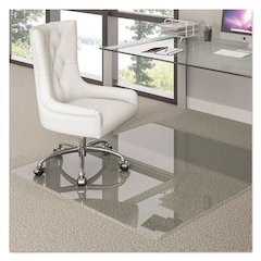 Premium Glass Chair Mat for Flat to Plush Pile Carpeted and Hard Floors, Rectangular, Polished Edges, 48" x 60", Clear