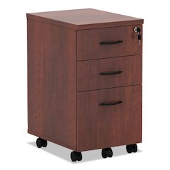 Alera Valencia Mobile Pedestal File, Left/Right, 3-Drawer Box/Box/File, Legal/Letter, Medium Cherry, 15.88" x 20.5" x 28.38"