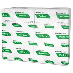 Perform Interfold Napkins, 1-Ply, 12.63 x 8.5, White, 376/Pack, 16 Packs/Carton