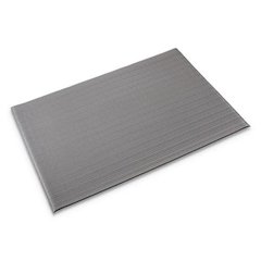 Ribbed Vinyl Anti-Fatigue Mat, Rectangular, Gray Ribbed Surface, 36" x 10 ft