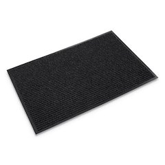 Needle-Rib Wiper/Scraper Mat, Rectangular, Charcoal Gray Ribbed Surface, 48" x 72"