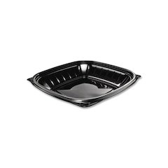 PresentaBowls Pro Black Square Bowls, 24 oz, 8.5 x 8.5 x 1.8, Plastic, 63/Bag, 4 Bags/Carton