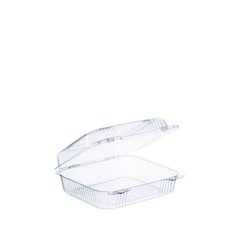StayLock Clear Hinged Lid Containers, 7.8 x 8.3 x 3, Clear, Plastic, 125/Bag, 2 Bags/Carton