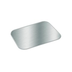 Laminated Board Lid, 5.5 x 4.5, Silver/White, Aluminum, 1,000/Carton
