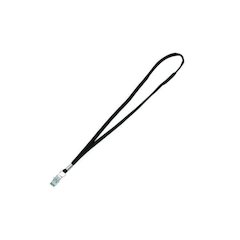 Metal Flat Clip Lanyard, 36" Long, Black, 100/Pack