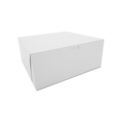 White One-Piece Non-Window Bakery Boxes, 12 x 12 x 5, White, Paper, 100/Carton