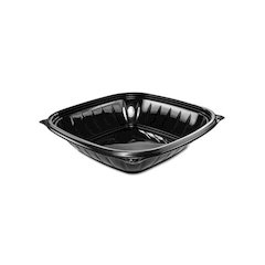 PresentaBowls Pro Black Square Bowls, 32 oz, 8.5 x 8.5 x 2, Plastic, 63/Bag, 4 Bags/Carton