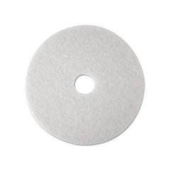 Super Polish Floor Pads 4100, 27" Diameter, White, 5/Carton