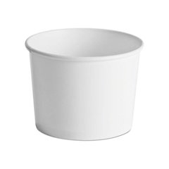 Paper Food Containers, 64oz, White, 25/Pack, 10 Packs/Carton