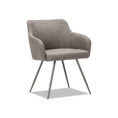 Alera Captain Series Guest Chair, 23.8" x 24.6" x 30.1", Gray Tweed Seat, Gray Tweed Back, Chrome Base