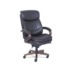 Woodbury Big/Tall Executive Chair, Supports Up to 400 lb, 20.25" to 23.25" Seat Height, Brown Seat/Back, Weathered Sand Base