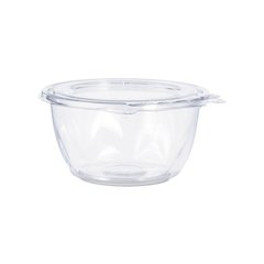 SafeSeal Tamper-Resistant, Tamper-Evident Bowls with Flat Lid, 16 oz, 5.5" Diameter x 2.7" h, Clear, Plastic, 240/Carton