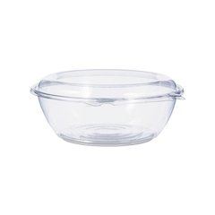 SafeSeal Tamper-Resistant, Tamper-Evident Bowls with Dome Lid, 48 oz, 8.9" Diameter x 3.4" h, Clear, Plastic, 100/Carton