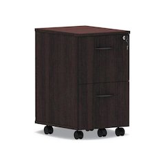 Alera Valencia Series Mobile Pedestal, Left or Right, 2 Legal/Letter-Size File Drawers, Mahogany, 15.38" x 20" x 26.63"