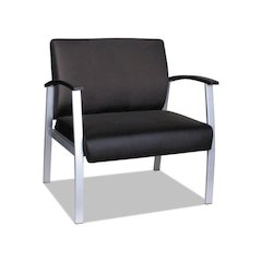 Alera metaLounge Series Bariatric Guest Chair, 30.51" x 26.96" x 33.46", Black Seat, Black Back, Silver Base