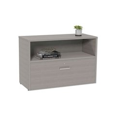 Urban Series Cabinet Credenza Pedestal with Lateral File, 35.25w x 15.25d x 23.75h, Ash