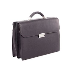 Milestone Briefcase, Fits Devices Up to 15.6", Leather, 5 x 5 x 12, Brown