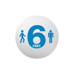Personal Spacing Discs, 6 Feet Apart, 20" dia, Clear/Medium Blue, 6/Pack