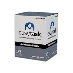 Easy Task F310 Wiper, Quarterfold, 1-Ply, 10 x 13, White, Zipper Bag, 175/Bag