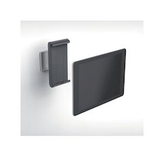 Wall-Mounted Tablet Holder, Silver/Charcoal Gray