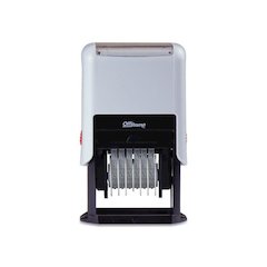 Numberer, Pre-Inked/Re-Inkable, 6 Bands, 1.88 x 0.25, Black