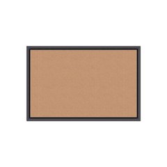 Cork Bulletin Board, 36" x 24" (Actual Size: 35" x 23"), Tan Surface, Black Wood Frame