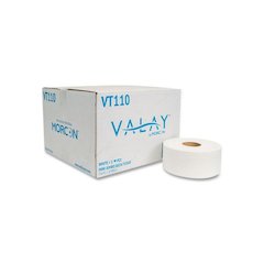 Valay Mini Jumbo Bath Tissue, Septic Safe, 2-Ply, 3.25" x 750 ft, White, 12 Rolls/Carton